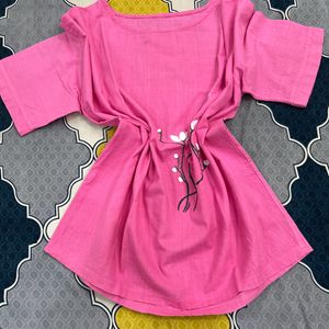 pink short kurti