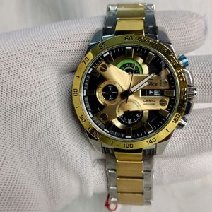 Casio Edifice Chronograph Black Dial Gold Metal Me