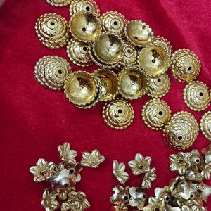 80 Pc Golden Cap Beads For Art