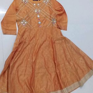 Anarkali With Foil Print