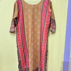 Mustard Pakistani Kurta Set Sequins Work