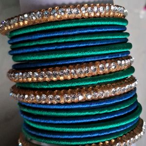Peacock Colour Thread Bangles