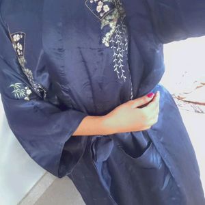 Japanese Satin Embroided Kimono Robe