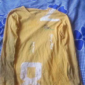 Yellow Colour Full Sleeves Tshirt For Mens