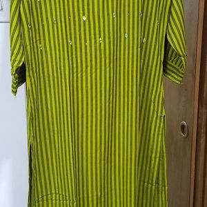 Beautiful Office wear Olive Green Half Sleeve Kurti