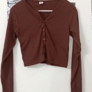 Brown Button On Top/Cardigan