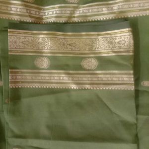 Olive Green Saree