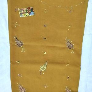 Mustard Saree With Lace