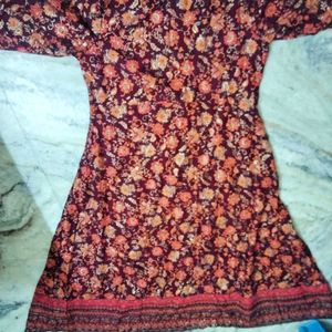 Beautiful V Cut Kurta With Belt For Sale