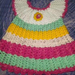 Kids Girls Winter Handknit Crochet Dress New