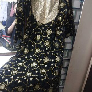 Black Velvet Kurta