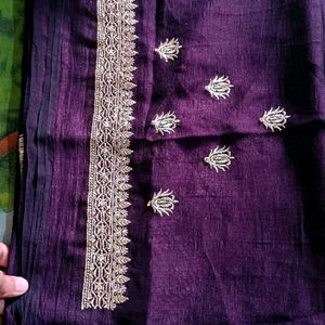 Heavy Embroidery Bridal Saree With Plastic Box