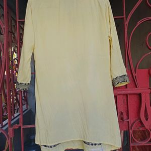 Light Yellow Embroidered Tunic