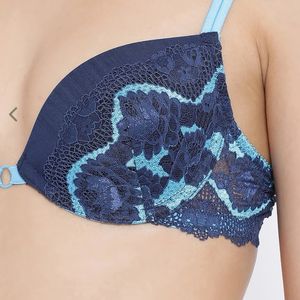 Clovia Dark Blue Lace Full Coverage Under-W