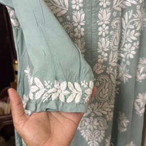 Dusty Green Chikankari Kurta