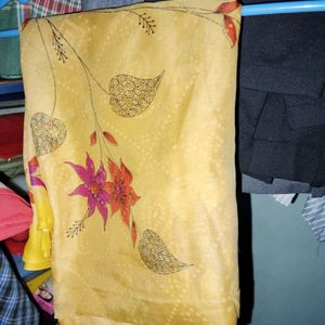 Sari Yellow Colour Unused