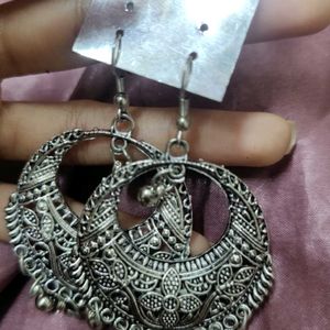 Oxidised Silver Jhumkas