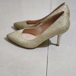 Shine N Sparkle  Party Golden Heels By Carlton Lon