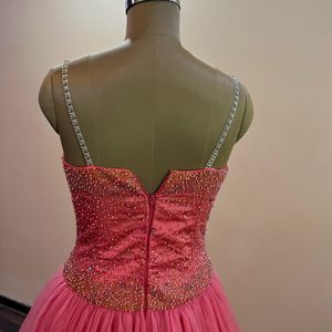 Pink Heavy Embellished Multinlayered Ball Gown