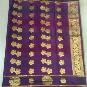 Purple Polysilk Saree