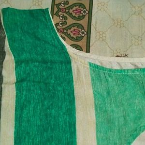 Aurelia Green Stripe Print Kurta