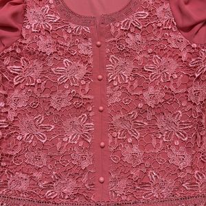 Pink Lace Work Blouse.