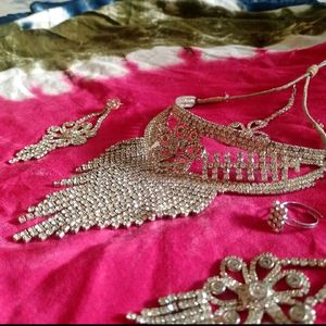 Silver Daimond Jewellery Set