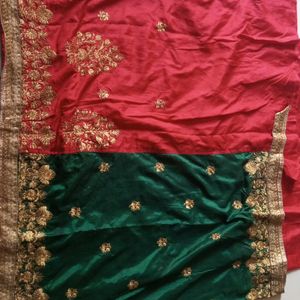 Red And Green Combo Saree With Gift 🎁🎁🎁🎁