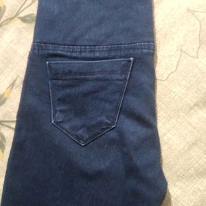 Navy Blue With White And Red Line Jean