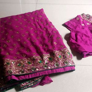 Saree With Stiched Blouse