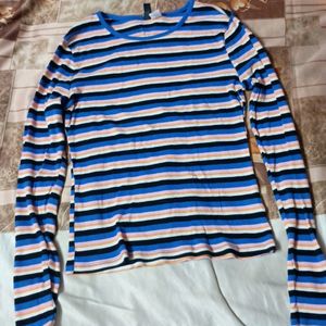 H&M Full Sleeve Stripped Tshirt