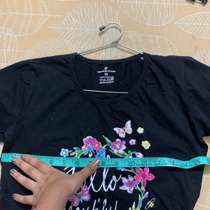 Black Tshirt For Girls (8-10yrs)