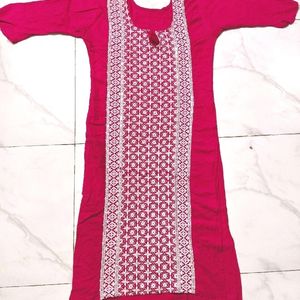 Rose Pink Kurta With Mirrors💖