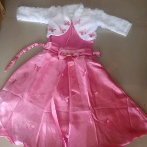 Baby Girl Silk Dress With Fra Jacket