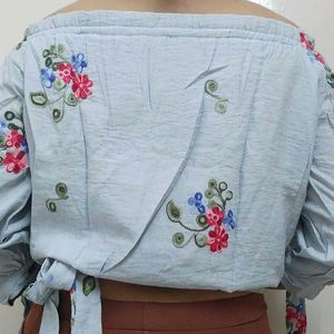 Beautiful Floral Off Shoulder Crop Top