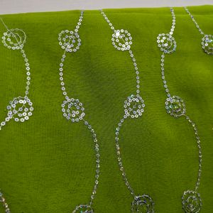 Lime Green Sequins Saree