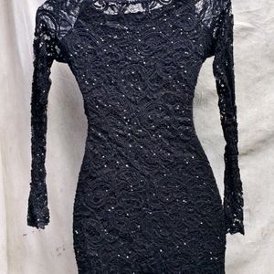 I. BLACK SPARKLING MINI BODYCON