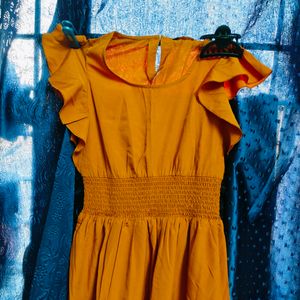 DressBerry Women Bright Orange Solid Dress