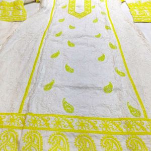 Chikankari Work Kurti And Pencil Pant