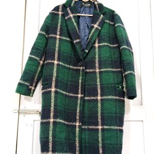 K-Club  Plaid Overcoat