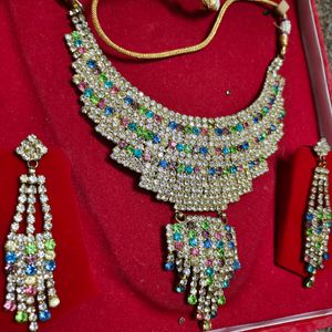 Party Wear Necklace With Earrings