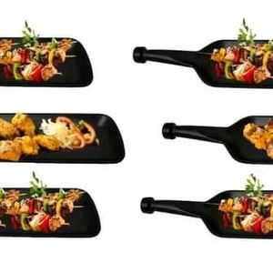 10p Bat Shape Tray Serving Platters Black