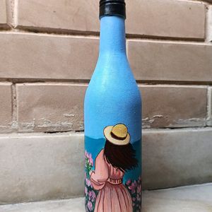 Aesthetic Handpainted Girl Bottle Art