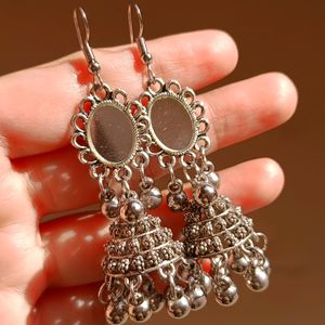 4 Stylish Oxidised And Golden Earrings