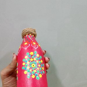 Doted Mandala Bottle Painted