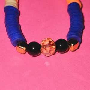 Navy Coral Clay Bracelet