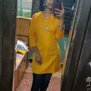 Yellow Orange Kurti