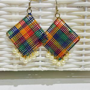 Multicoloured Beaded Drop Earrings