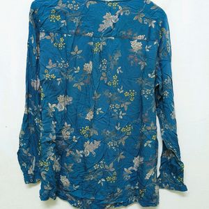 Trendy New Blue Floral Print Top For Women