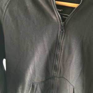 Men Black Zipper Hoodie